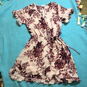 Tan Floral Dress S